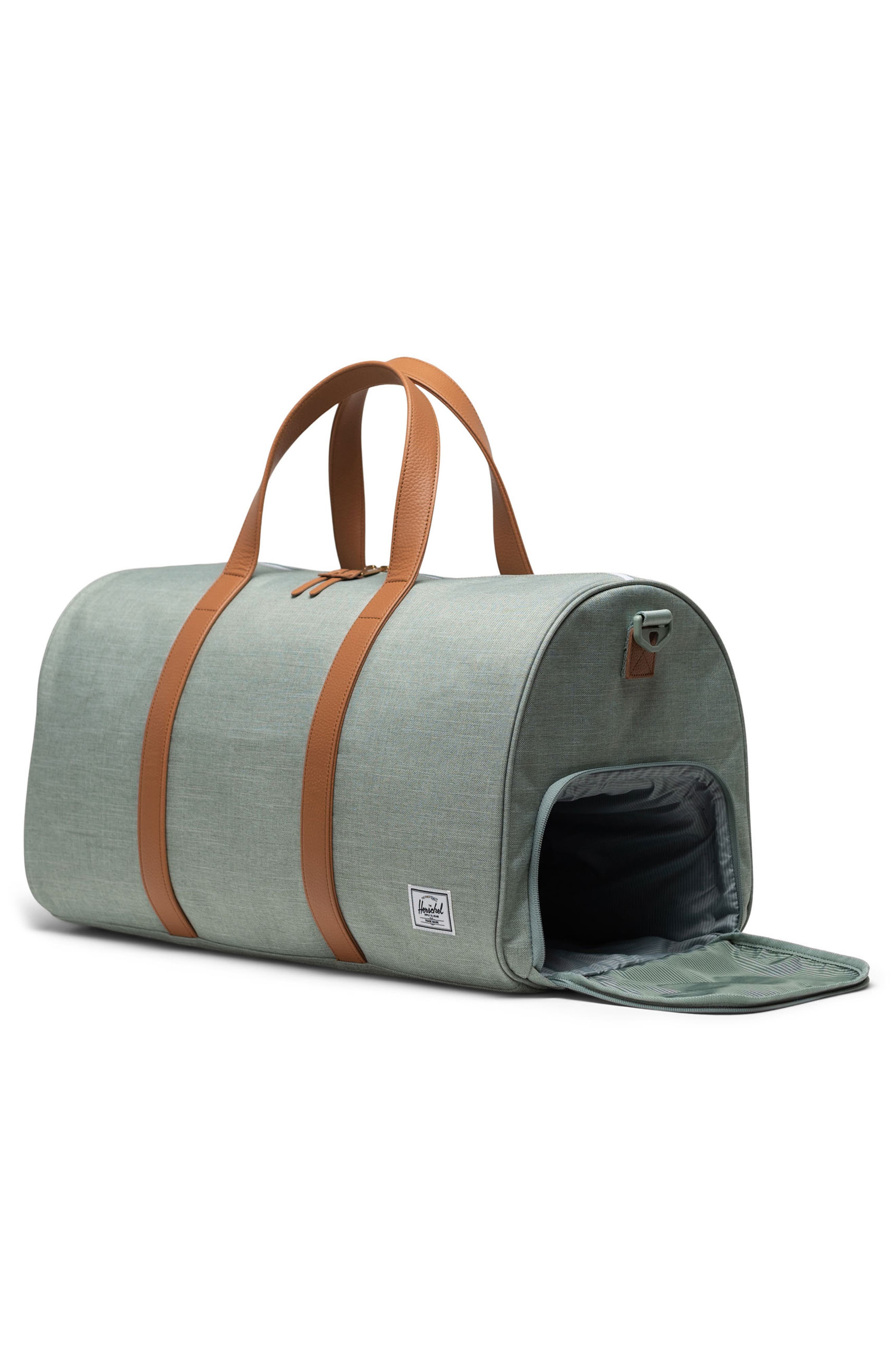 Herschel Supply Co. Novel Duffle Bag, Alternate, color, Iceberg Green Crosshatch