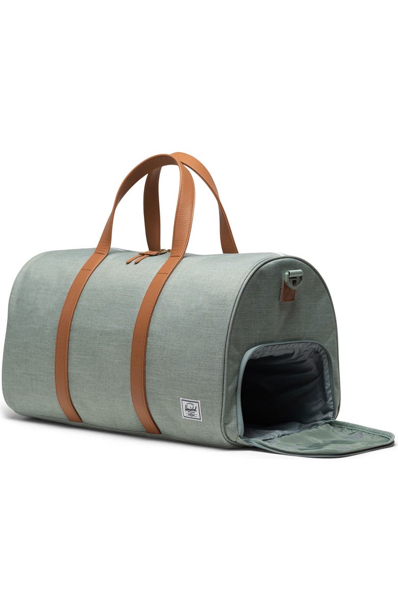 Herschel Supply Co. Novel Duffle Bag, Alternate, color, Iceberg Green Crosshatch