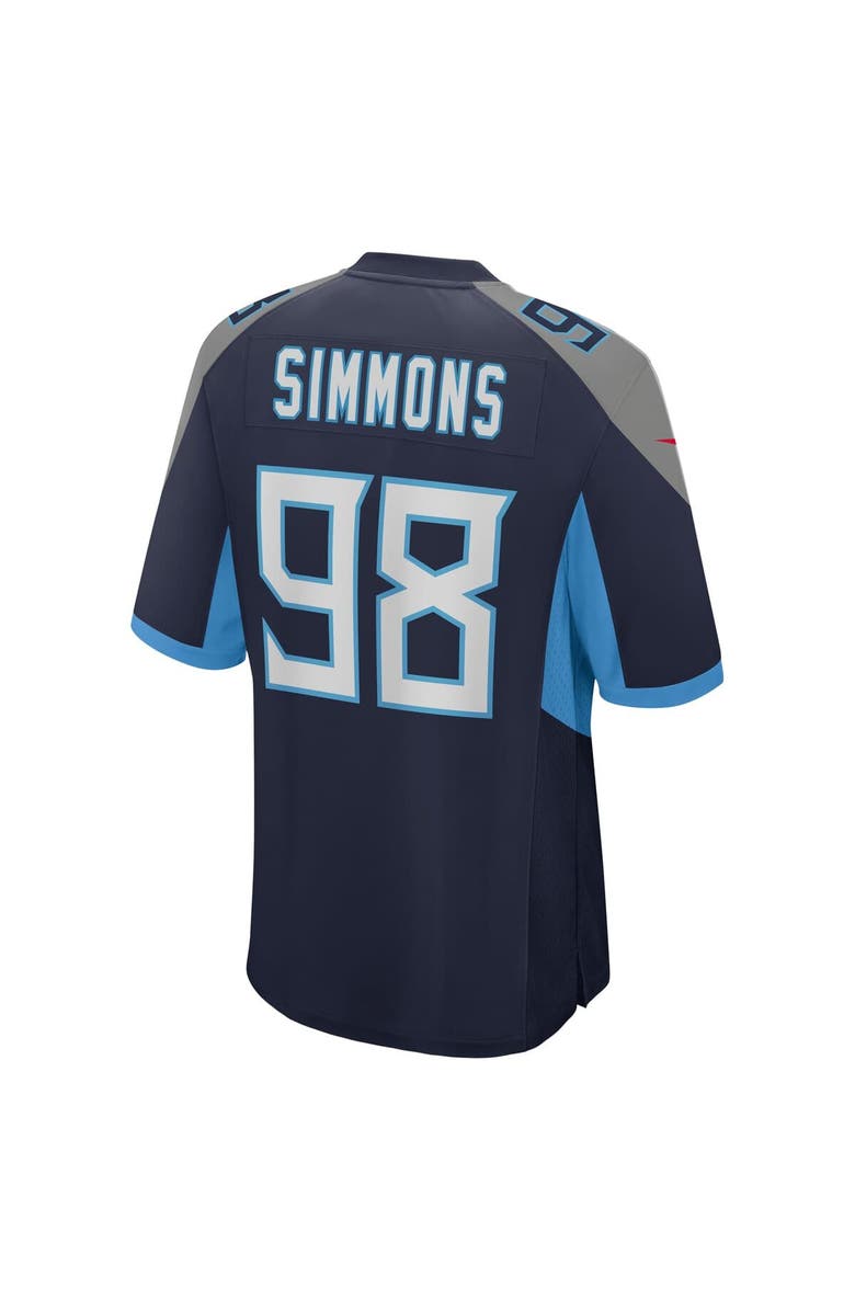 Nike Men's Nike Jeffery Simmons  Navy Tennessee Titans  Game Jersey, Alternate, color, Navy