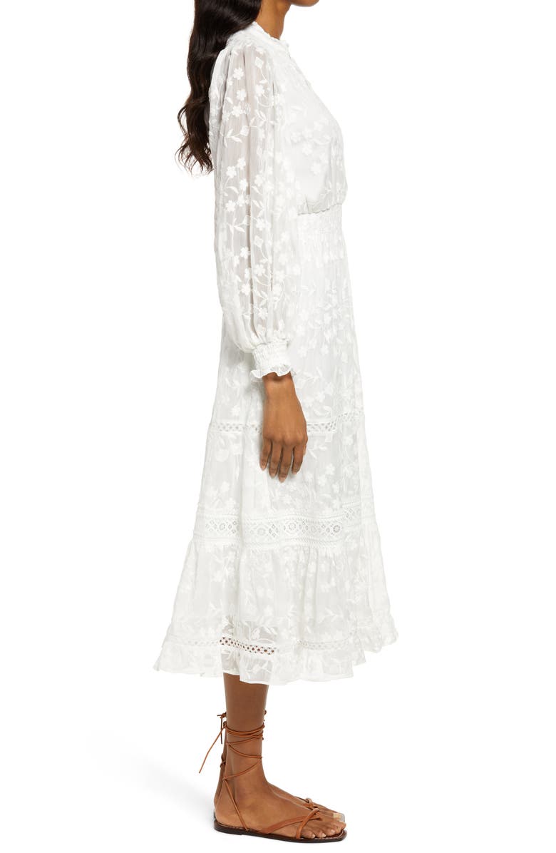 Ever New Hillary Floral Embroidered Midi Dress, Alternate, color, 