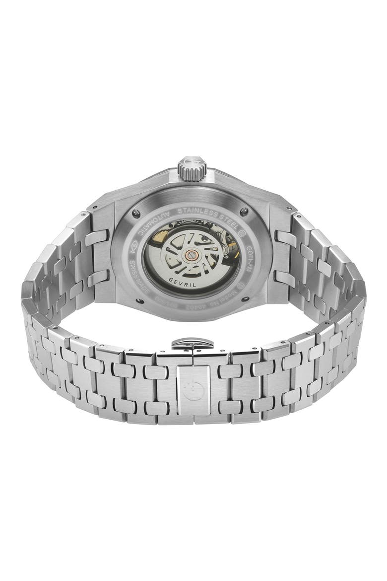 Gotham Automatic Bracelet Watch, 41mm, Alternate, color, SILVER
