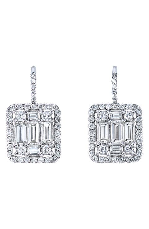 Classic Clarity Diamond Halo Earrings