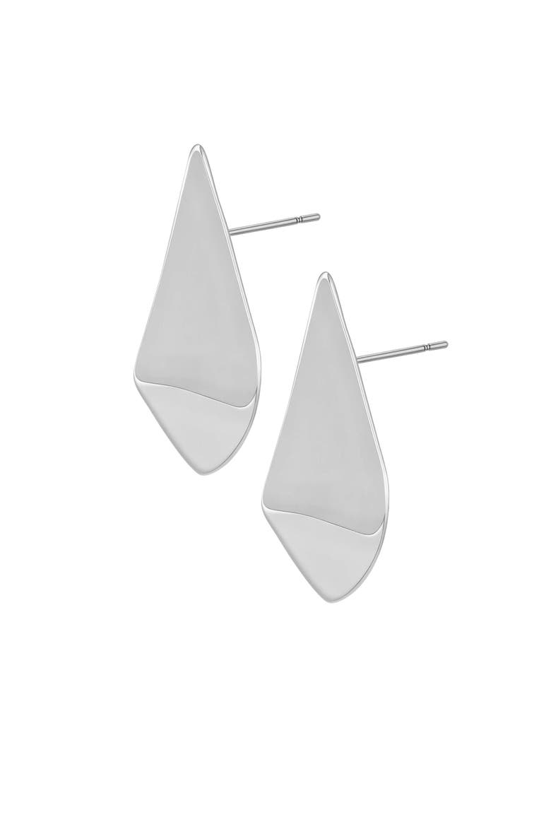Chic Sculptural Dome Drop Earrings, Alternate, color, Silver Tone