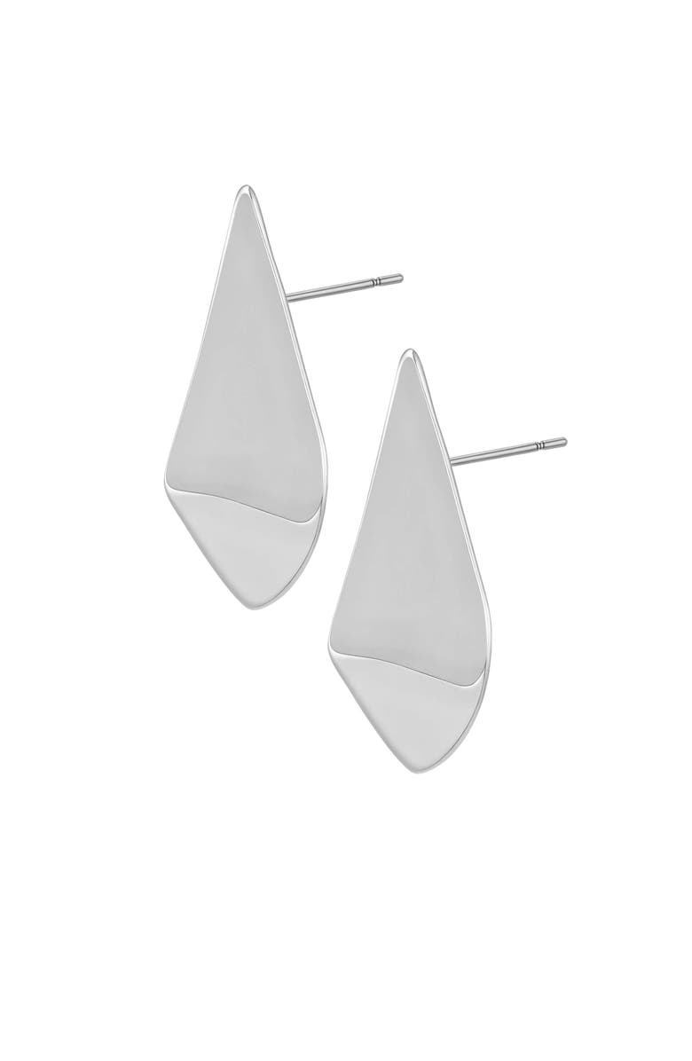 Vince Camuto Chic Sculptural Dome Drop Earrings, Alternate, color, Silver Tone