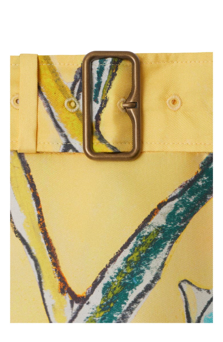 Burberry Highgrove Cascading Flowers Silk Skirt, Alternate, color, Buttermilk