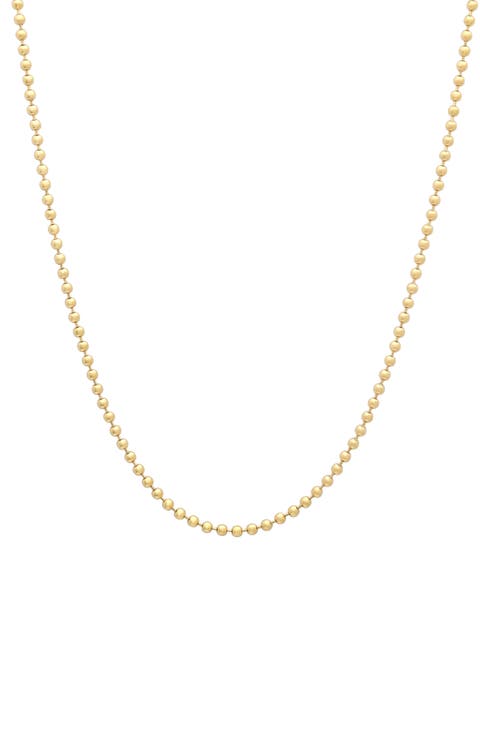 18k Gold Bead Chain Necklace
