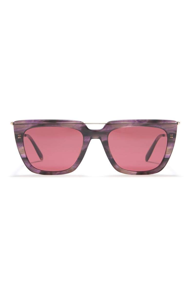 Alexander McQueen 54mm Square Sunglasses, Main, color, VIOLET GOLD RED