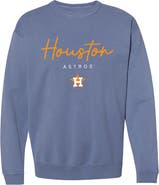 SOFT AS A GRAPE Women's Soft as a Grape Navy Houston Astros Pigment Dye Crewneck Sweatshirt
