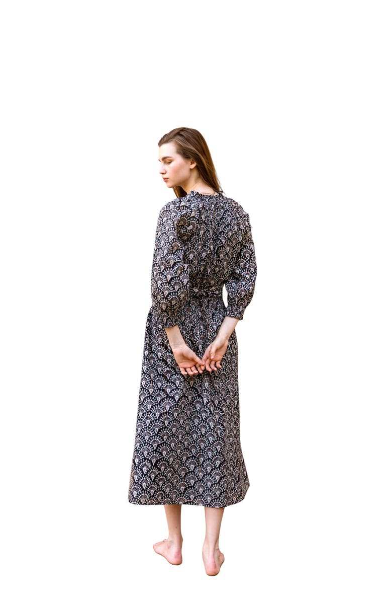 CQC LA Hand-Printed Dree Maxi Dress, Alternate, color, Black - M/L