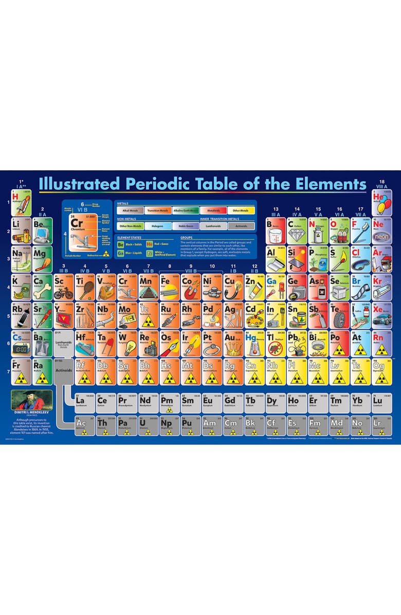 Eurographics Periodic Table Illustrated Puzzle, 200 Pieces, Alternate, color, Multicolored