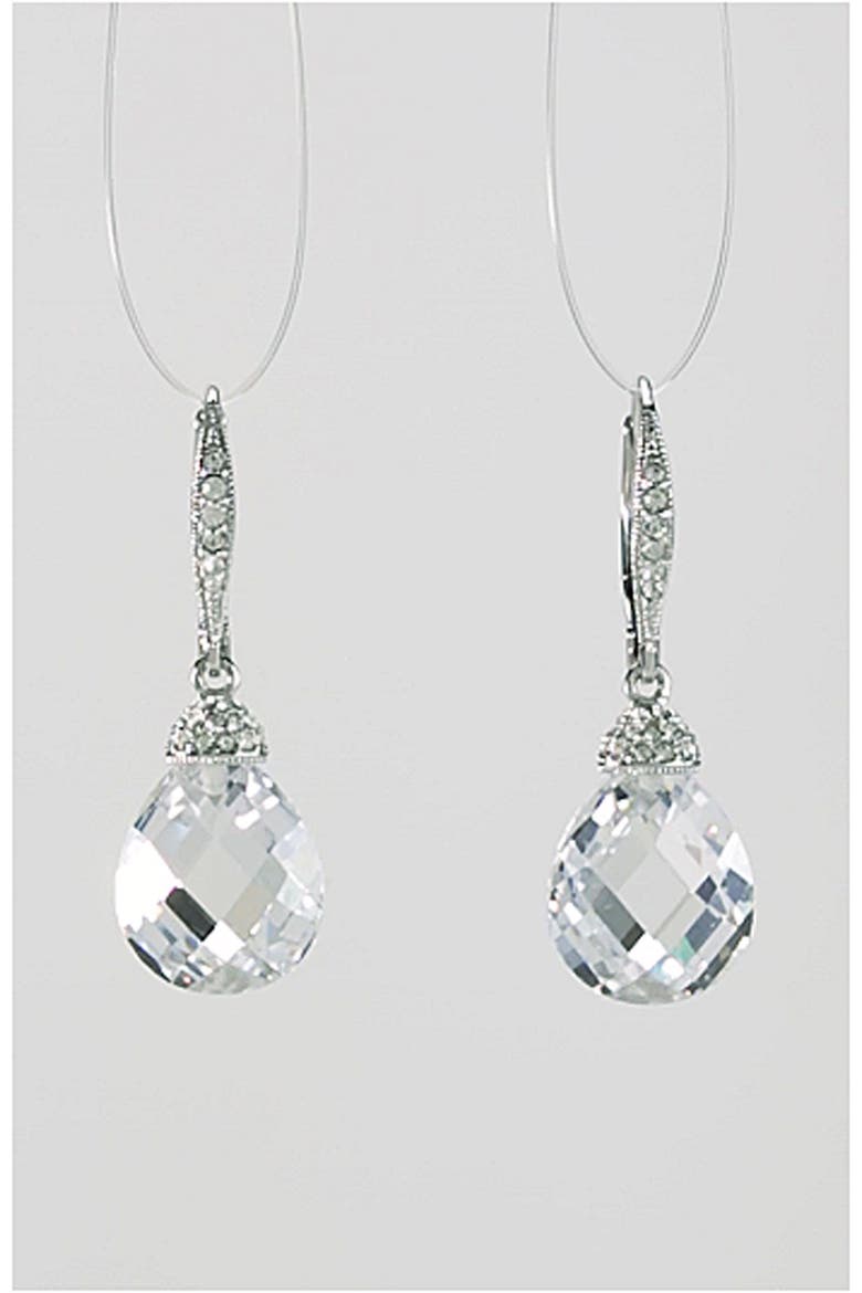 Faceted Crystal Drop Earrings, Alternate, color, CLEAR