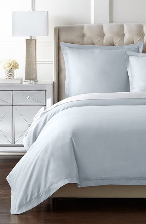 Pure Parima 500 Thread Count 100% Certified Egyptian Cotton Sateen Double Hemstitch Yalda Duvet Cove In Blue