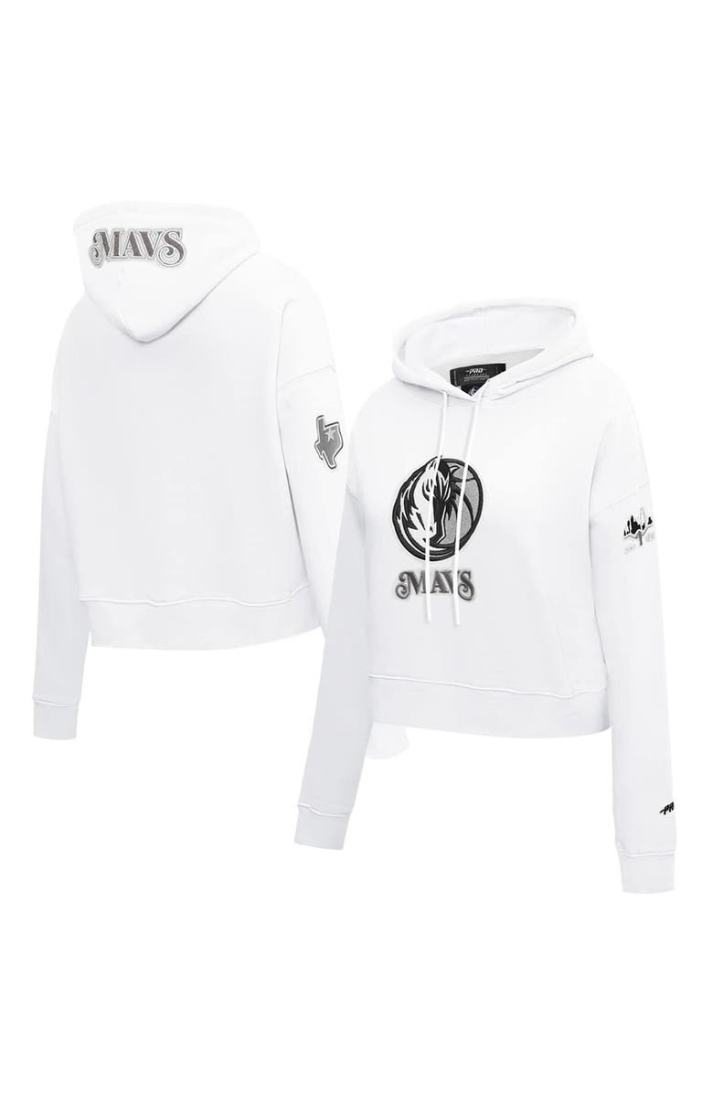 PRO STANDARD Women's Pro Standard White Dallas Mavericks 2024/25 City Edition Chenille Applique Cropped Pullover Hoodie, Main, color, 