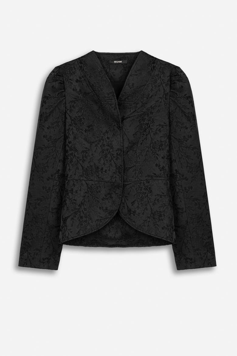 Balloon Sleeve Wrap Jacket, Alternate, color, Black