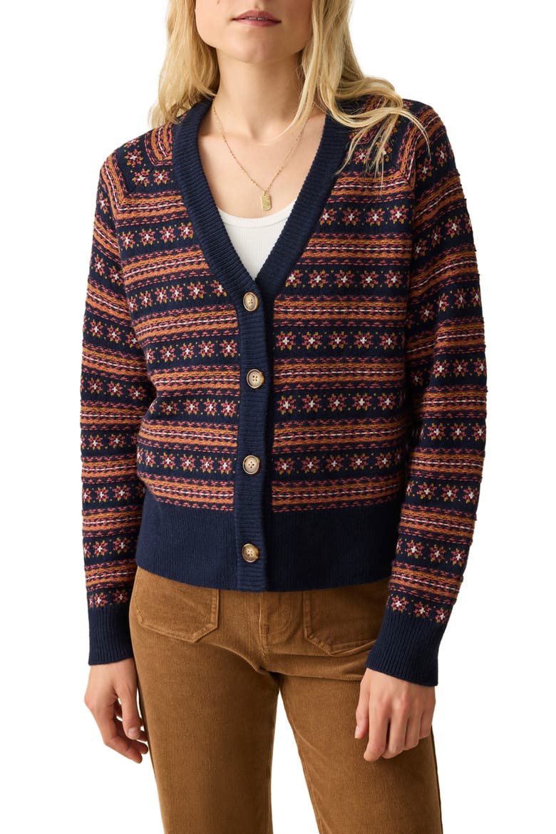 Highland Fair Isle Wool Blend Cardigan, Main, color, TWILIGHT FAIRISLE