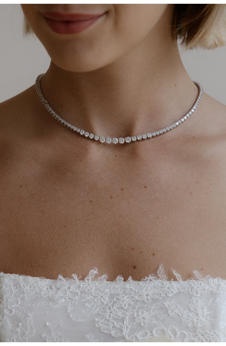 Untamed Petals High Society Tennis Necklace, Alternate, color, Silver