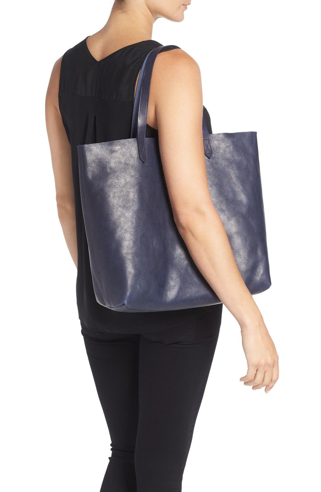 'Transport' Leather Tote, Alternate, color, INK