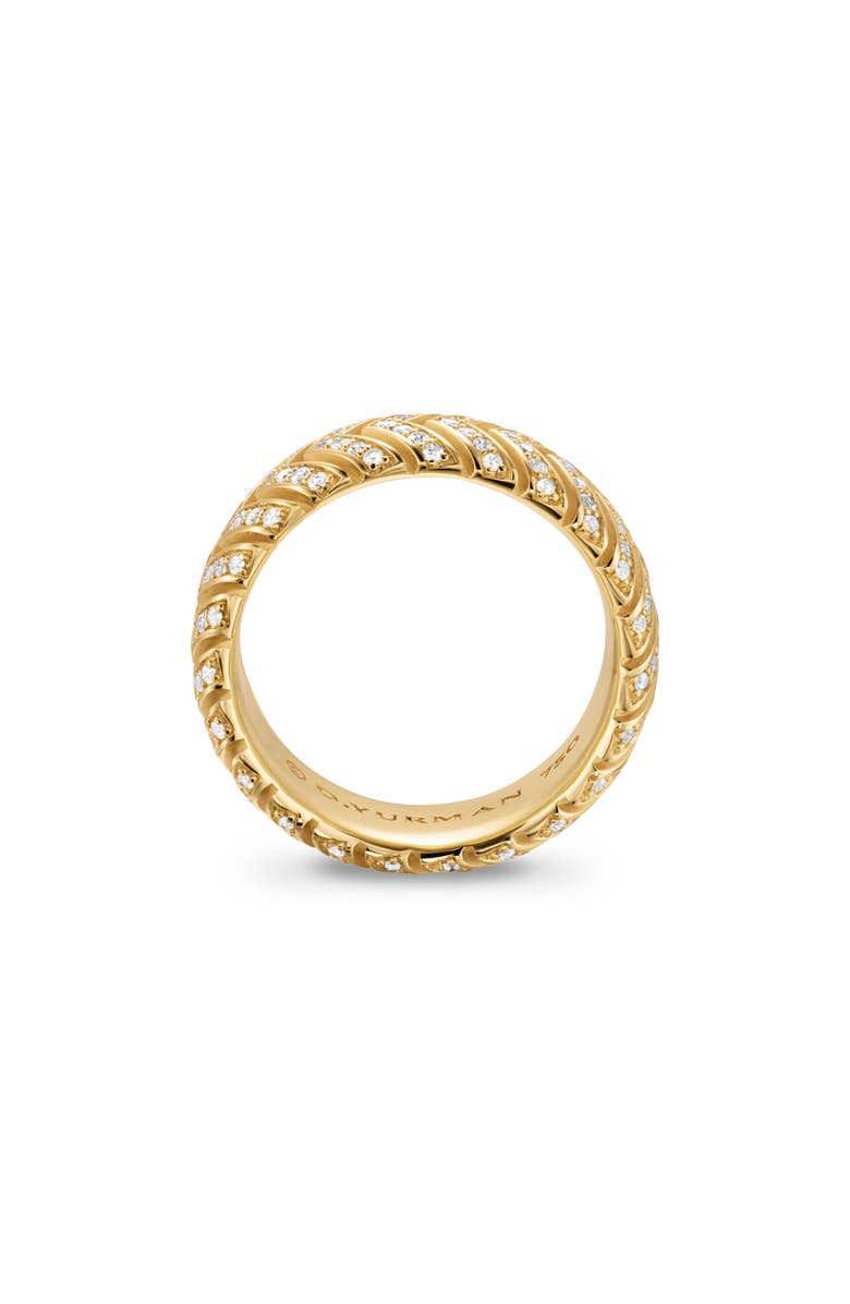 David Yurman Men's Chevron Band Ring in 18K Yellow Gold with Diamonds, 8mm, Alternate, color, Gold