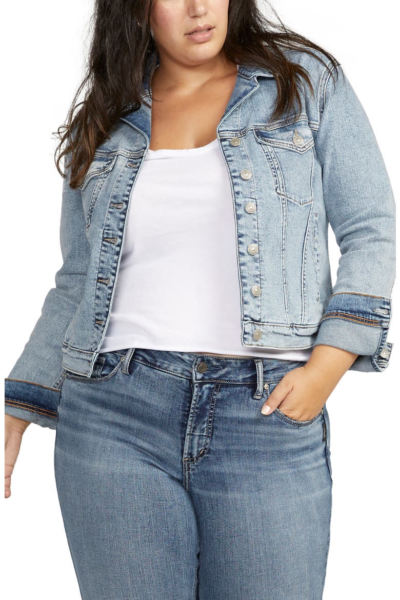 Crop Denim Jacket, Main, color, INDIGO