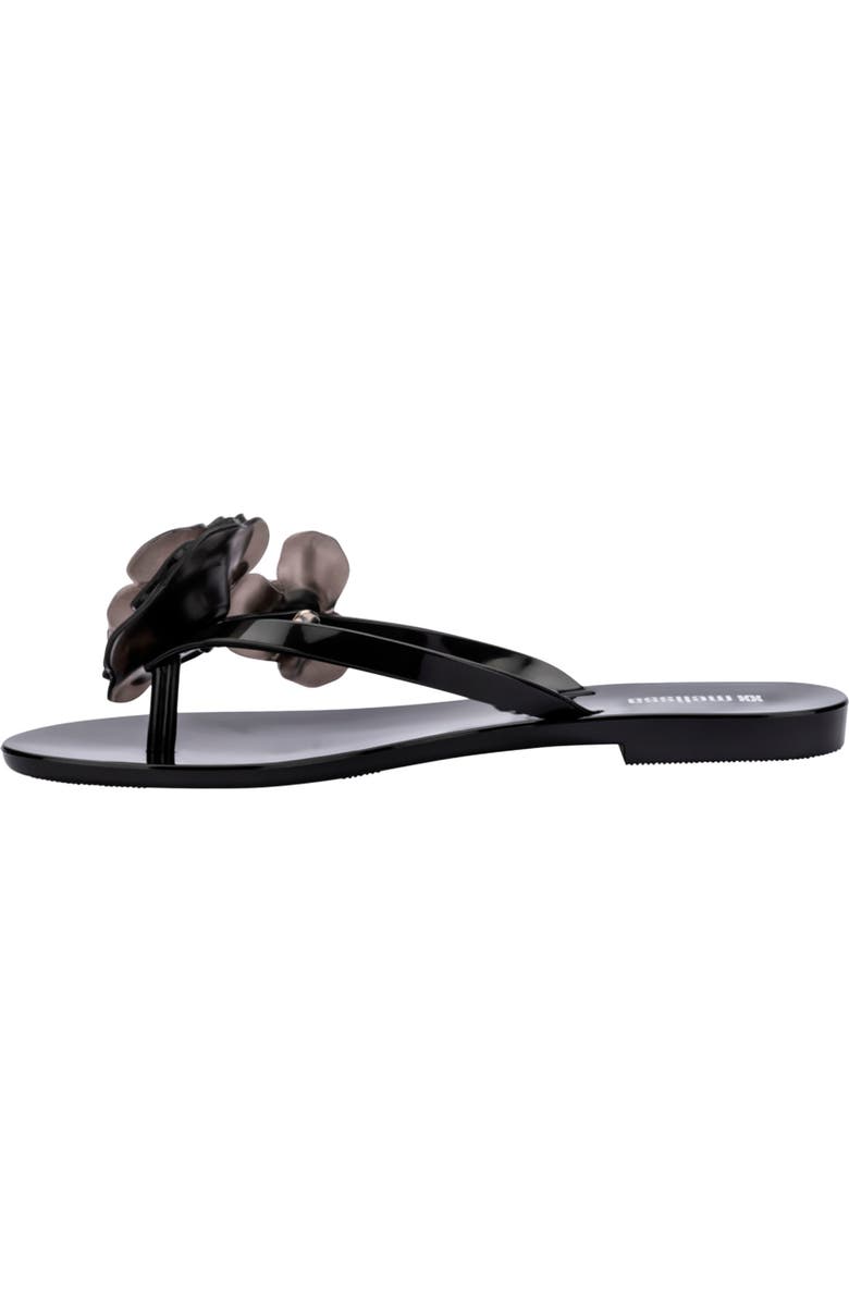 Melissa Harmonic Petals Flip Flop, Alternate, color, Black