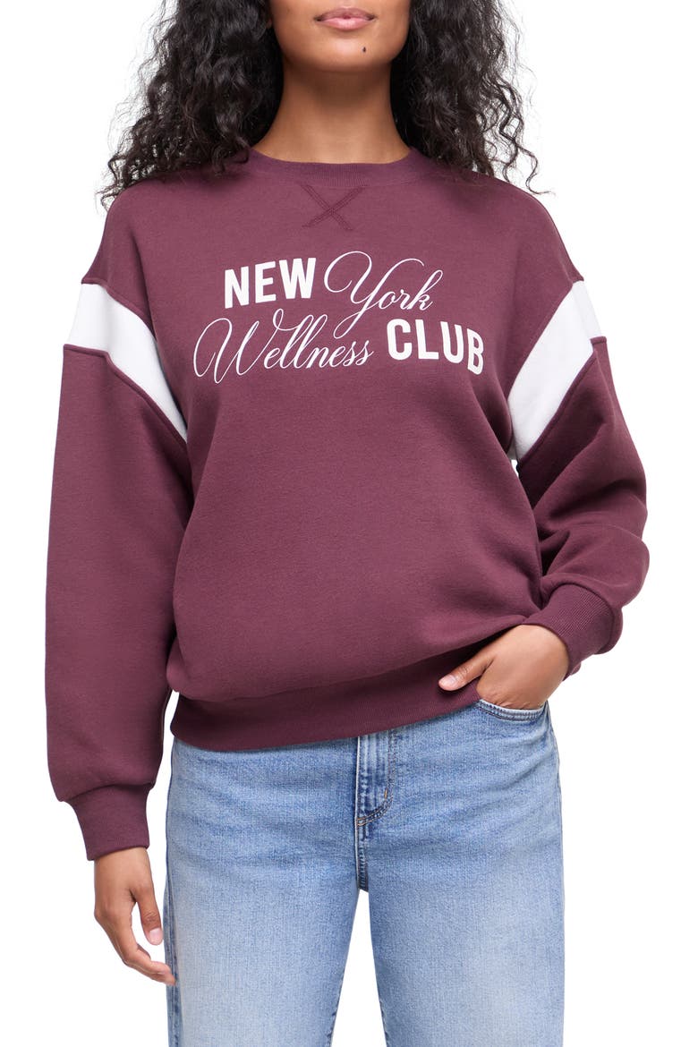 Varsity Charlie Graphic Sweatshirt, Main, color, WELLNESS CLUB VINEYARD WINE