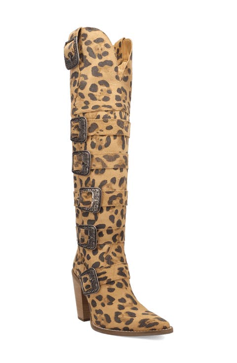 Bucked Off Leopard Print Leather Western Boot
