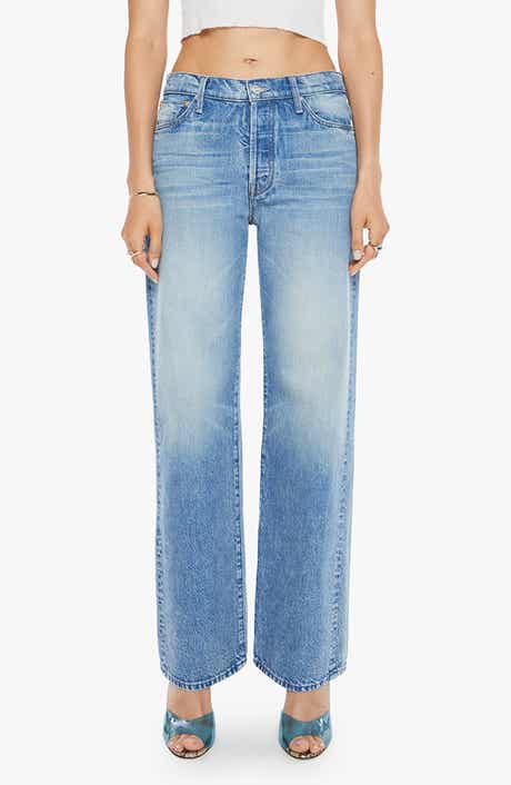 MOTHER The Dodger Button Sneak Wide Leg Jeans