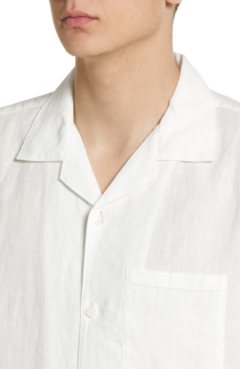 Theory Noll Short Sleeve Linen Button-Up Camp Shirt, Alternate, color, 