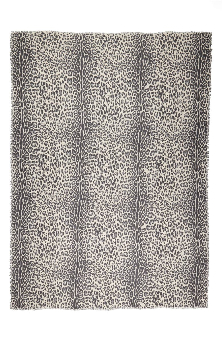 Jimmy Choo Oversized Leopard Print Scarf, Alternate, color,