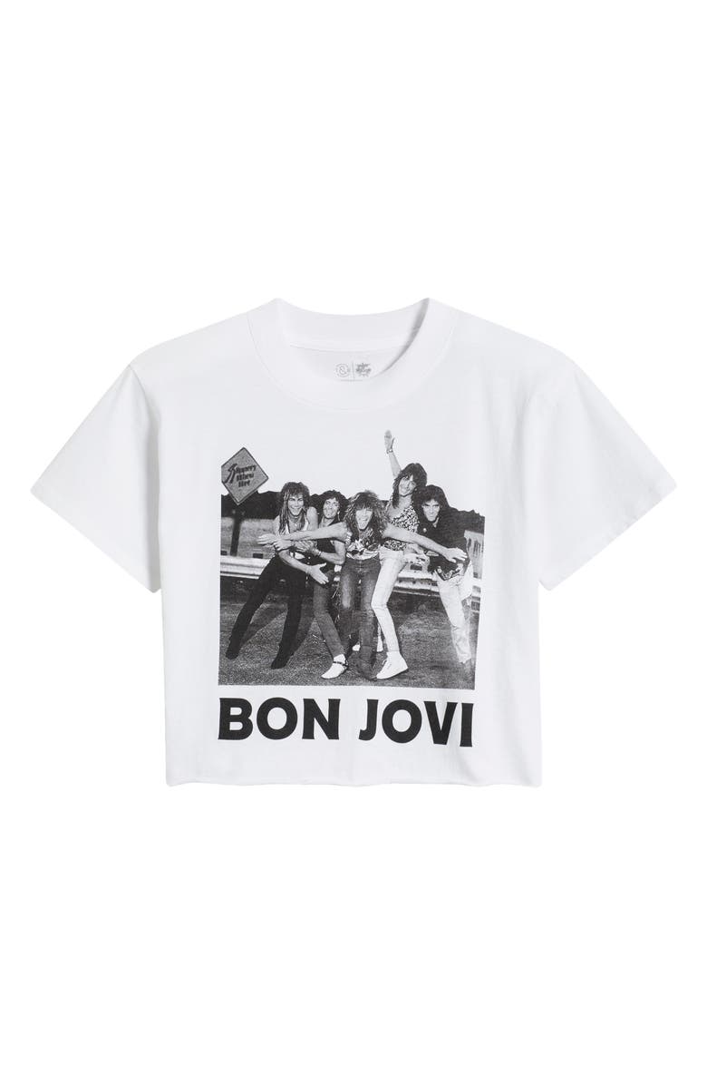 Treasure & Bond Kids' Band Graphic Cotton T-Shirt, Main, color, White Bon Jovi