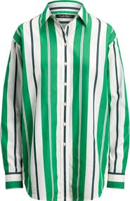 Lauren Ralph Lauren Stripe Cotton Button-Up Shirt