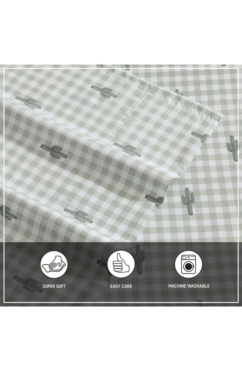 Wrangler Cactus Gingham Sheet Set, Alternate, color, Green