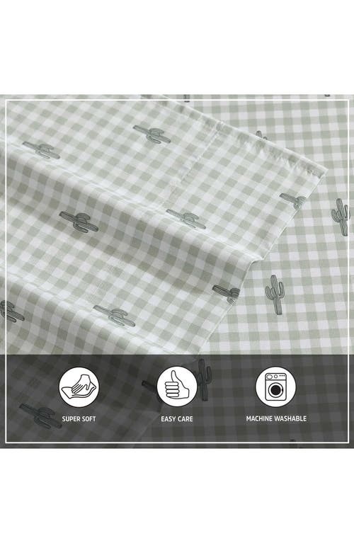 Wrangler Cactus Gingham Sheet Set In Green