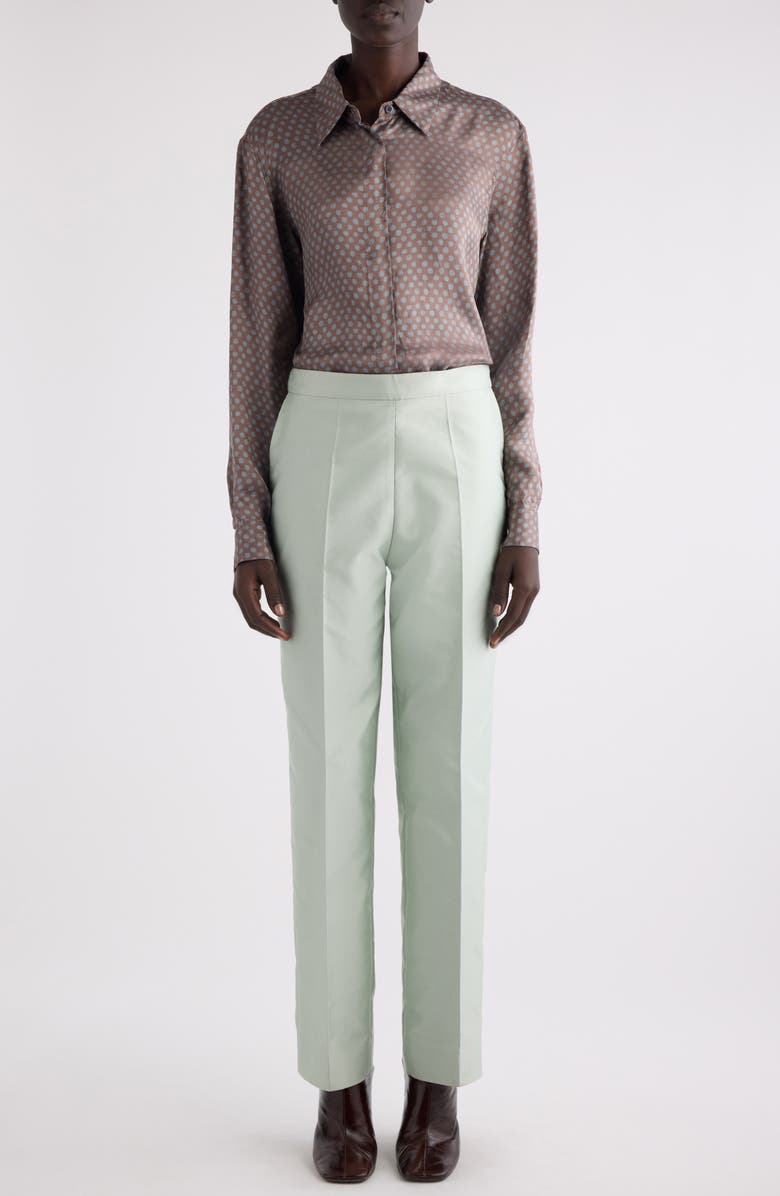 Dries Van Noten Clavel Polka Dot Button-Up Shirt, Alternate, color, Red