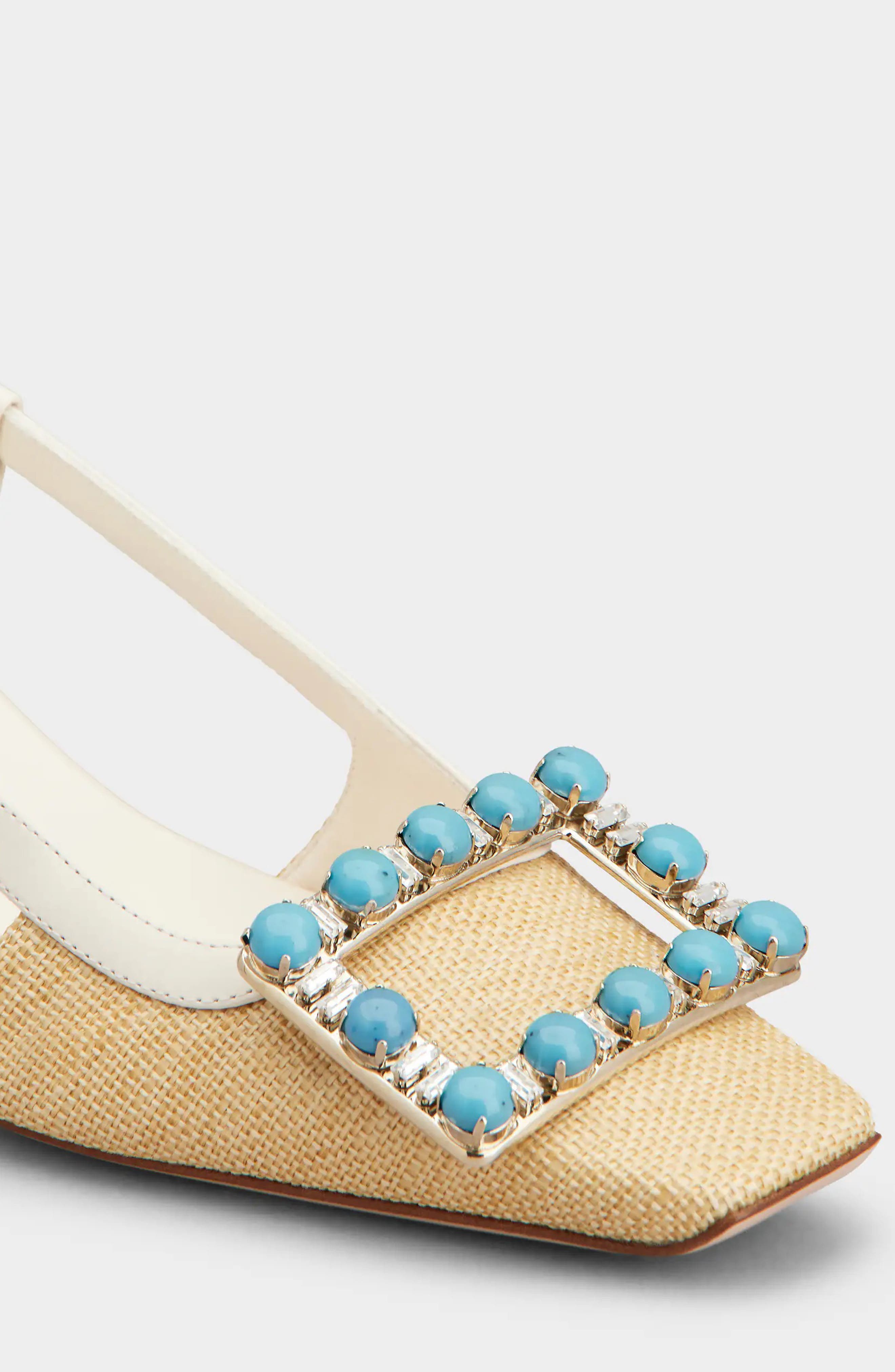Pietre Dure Slingback Pump, Alternate, color, IVORY