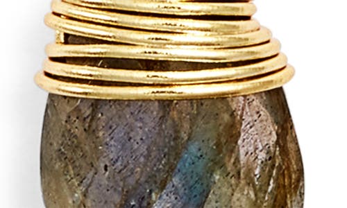Kiara By Ki-ele Georgia Semiprecious Stone Drop Hoop Earrings In Gold