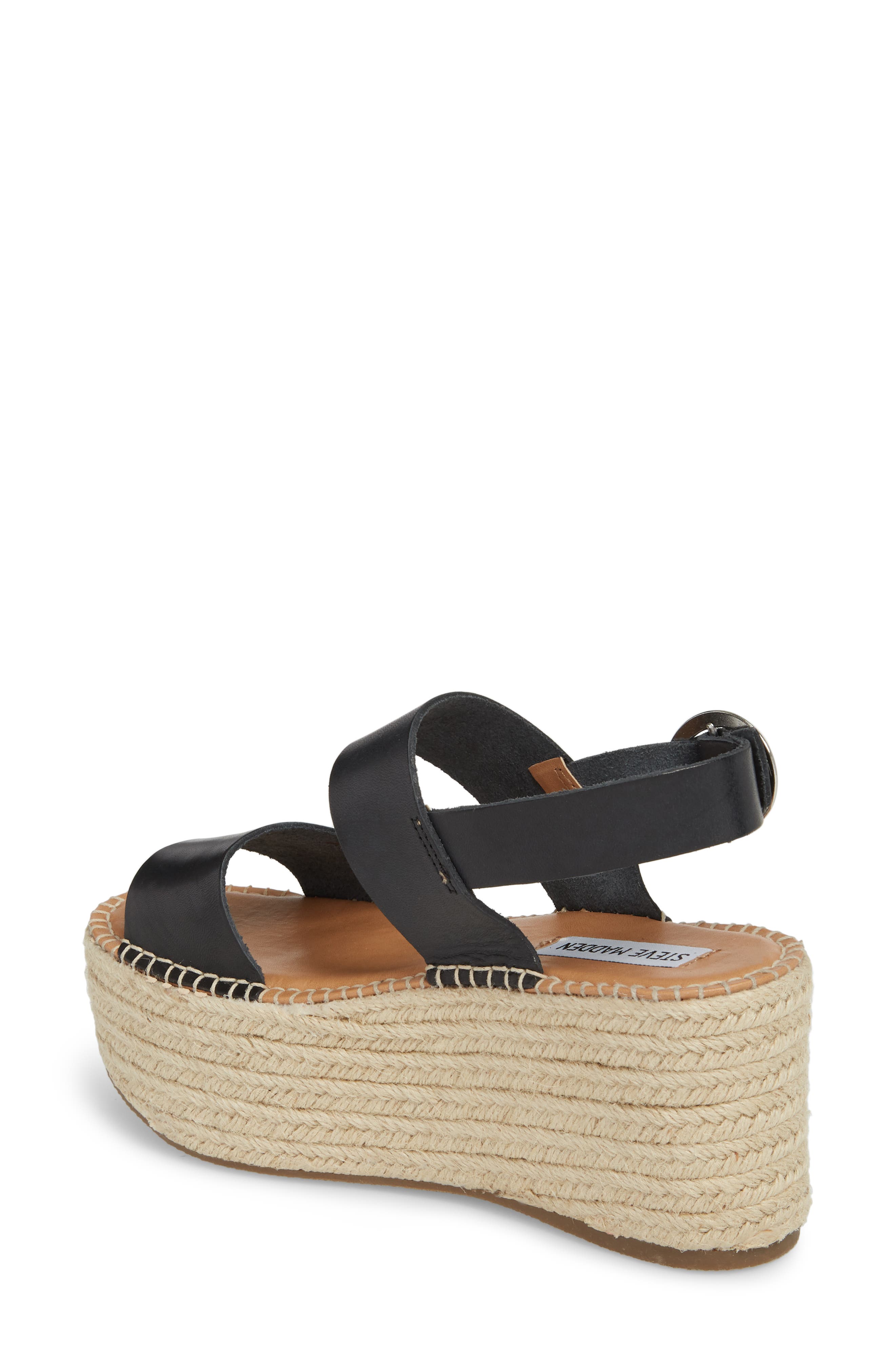 Cali Espadrille Platform Sandal, Alternate, color, BLACK LEATHER