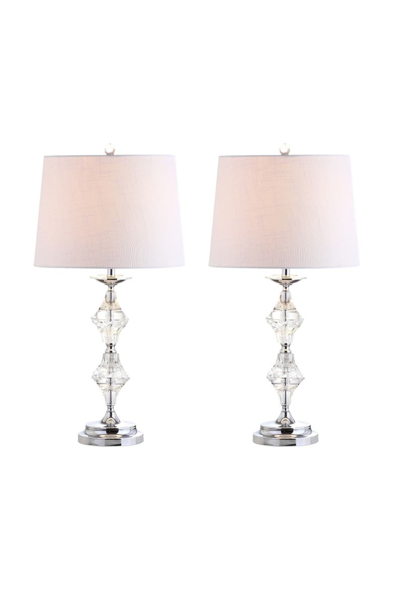 Madison 27.5" Crystal LED Table Lamp, Clear/Chrome, Main, color, Clear/Chrome