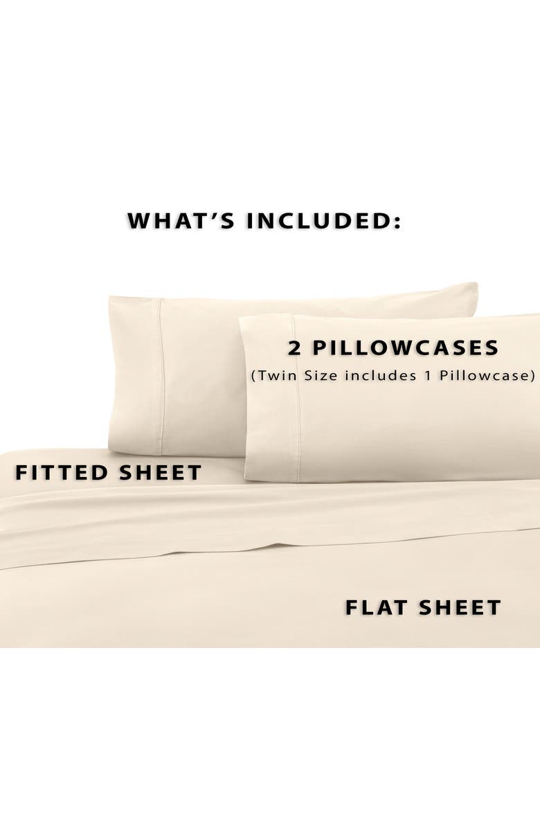 Martex Solid 400 Thread Count Cotton Sateen Sheet Set, Alternate, color, Ivory