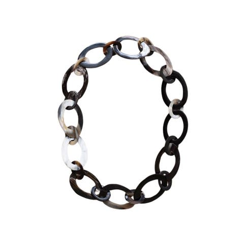 Oval Horn Chain Necklace