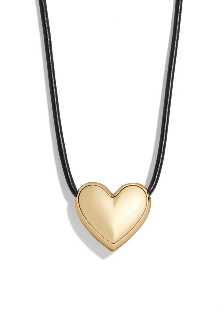 Millie Bubble Heart Cord Necklace, Alternate, color, GOLD