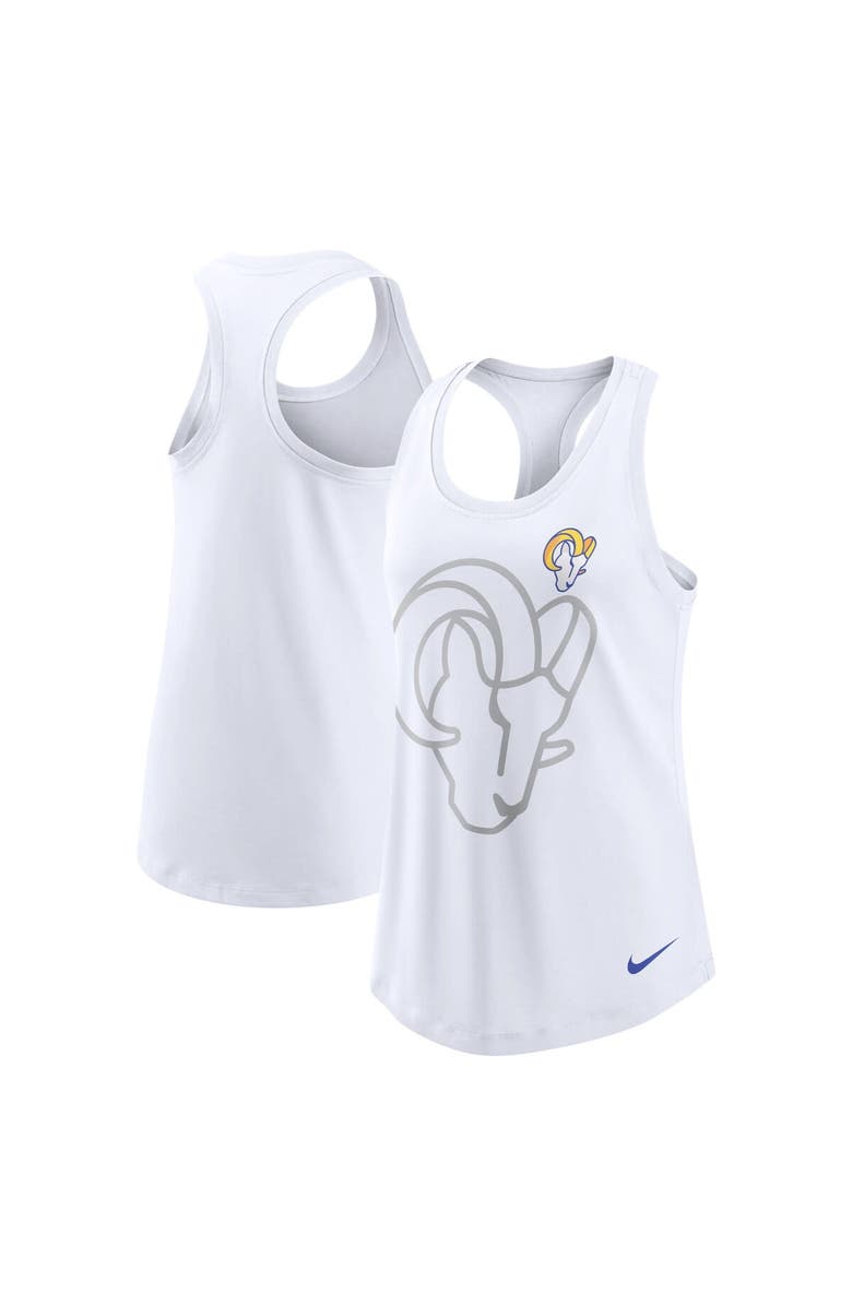 Nike Women's Nike White Los Angeles Rams Tri-Blend Scoop Neck Racerback Tank Top, Main, color, White