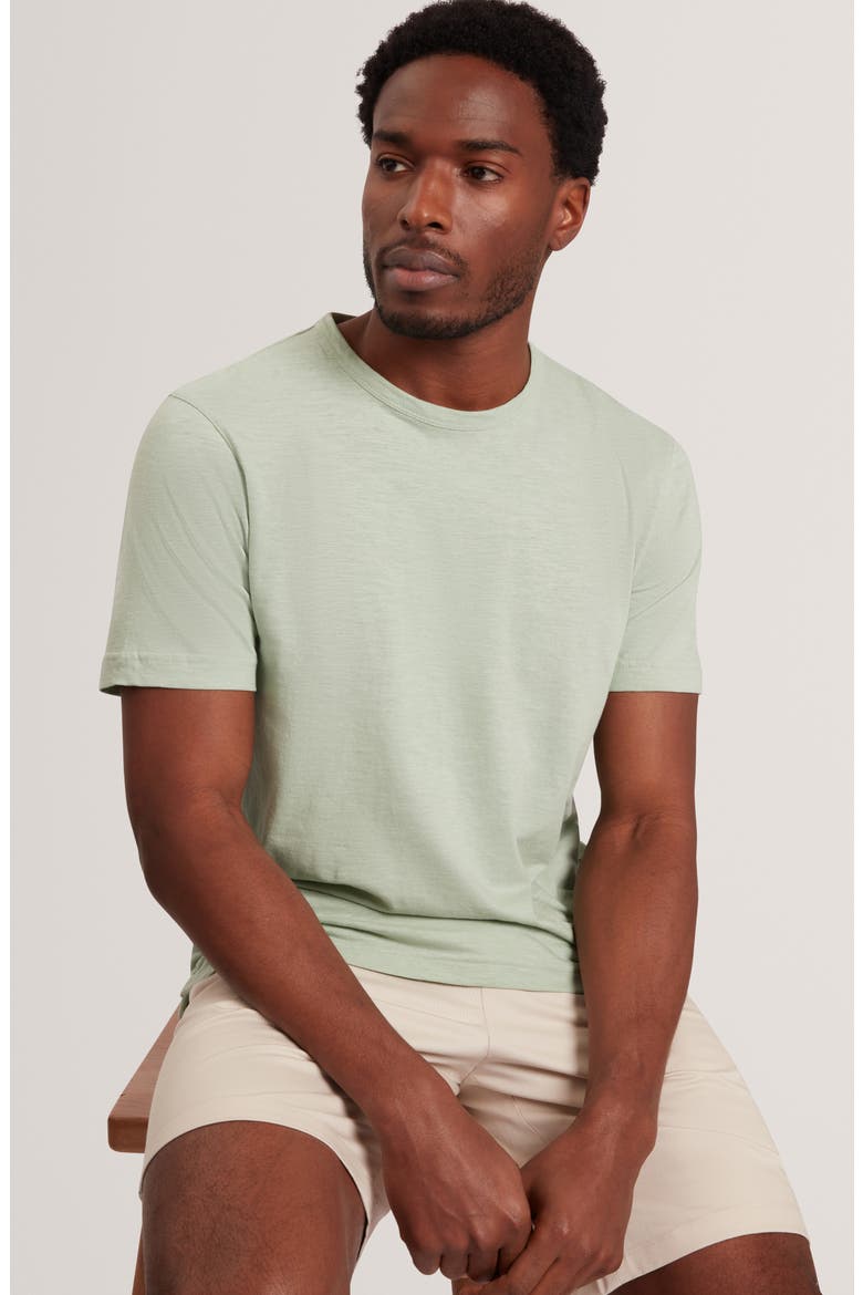 Bartol Cotton & Linen T-Shirt, Alternate, color, MID GREEN