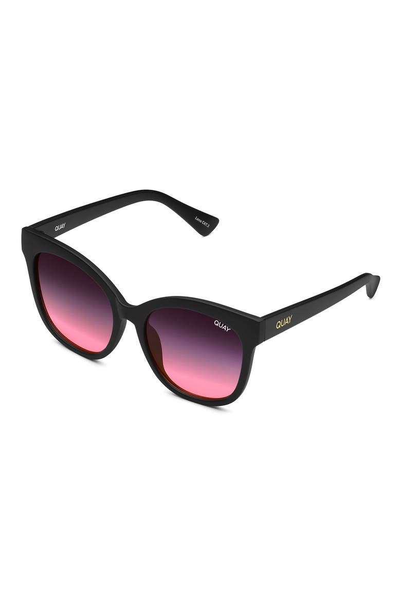 It's My Way 53mm Gradient Cat Eye Sunglasses, Alternate, color, MTBLK BLKPNKFD