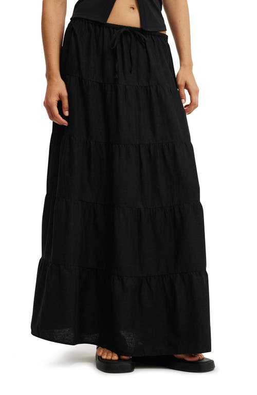 Cotton On Haven Multi Tiered Maxi Skirt In Black