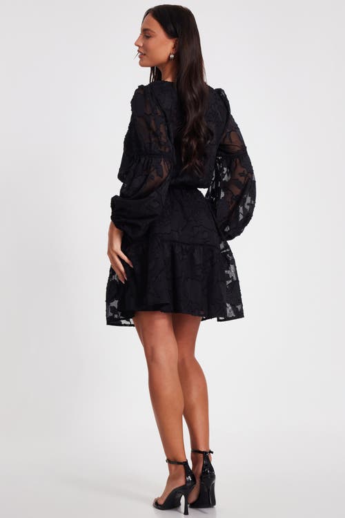 Quiz Jacquard Mini Skater Dress In Black