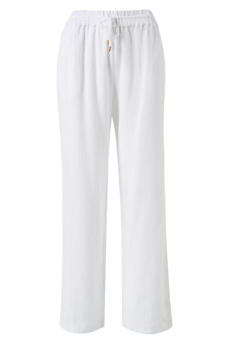 Krissy Core Cotton Gauze Cover-Up Pants, Alternate, color, WHITE