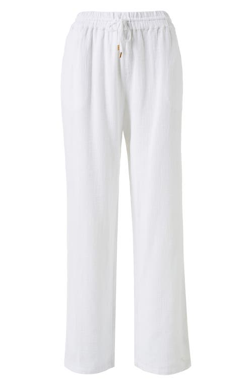 Melissa Odabash Krissy Core Cotton Gauze Cover-up Pants In White