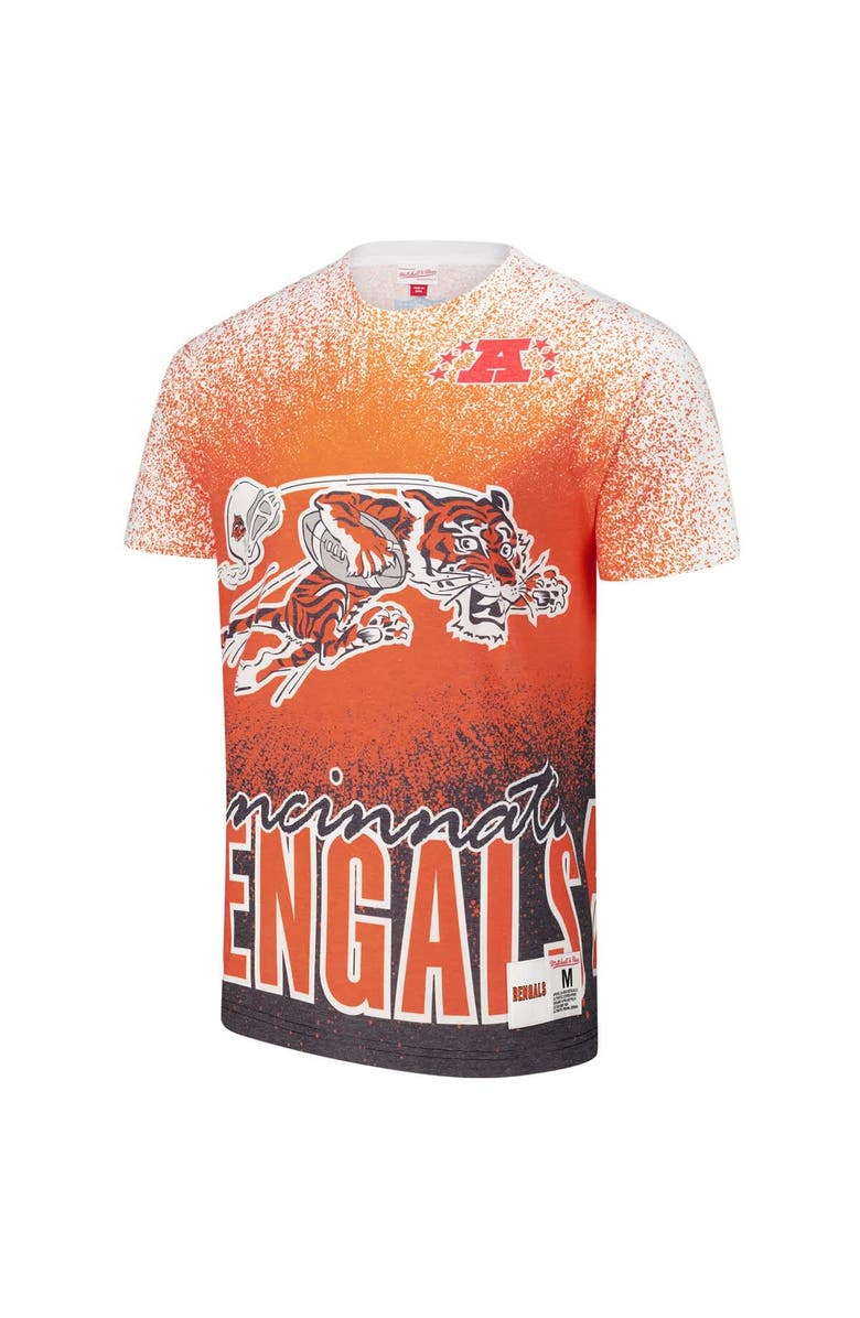 Mitchell & Ness Men's Mitchell & Ness  White Cincinnati Bengals Team Burst Vintage Logo T-Shirt, Alternate, color, White