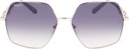 FERRAGAMO Gancini 61mm Gradient Rectangular Sunglasses